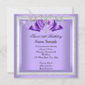 Invitation Douce 16 Seize Violet Blanc Diamant Party 2F (Dos)