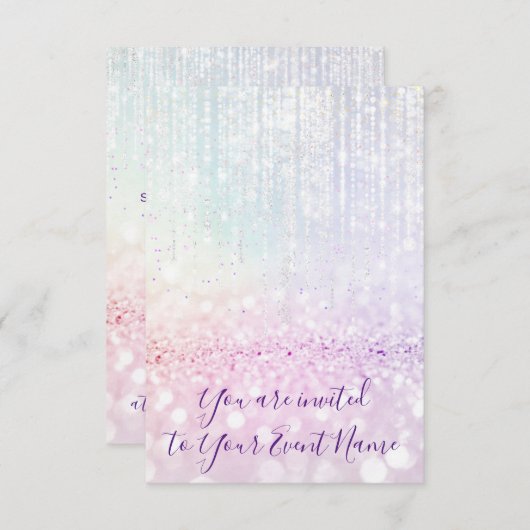 Invitation Douce 16e 15e Cordes de pastel nuptiale Quinceaner (Devant / Derrière)