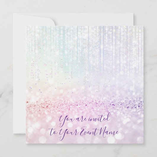 Invitation Douce 16e chaîne de pastel nuptiale Quinceanera (Devant)