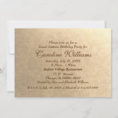 Invitation Douce 16e fête d'anniversaire rose (Dos)