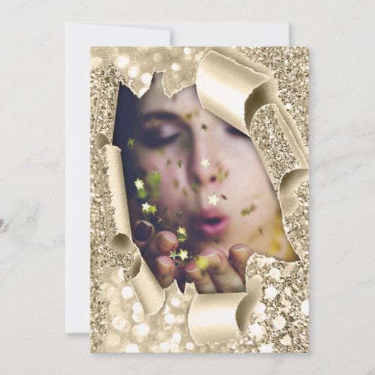 Invitation Douce 16e Fête des mariées 3D Parties scintillant  (Devant)