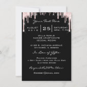 Invitation Douce 16e gouttes rose Quinceanera Royal Princess (Dos)