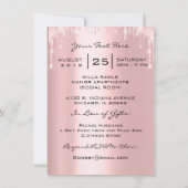 Invitation Douce 16e gouttes rose Quinceanera Royal Princess (Dos)
