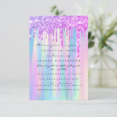 Invitation Douce 16e Parties scintillant  Bleu rose Mariage n (Debout devant)