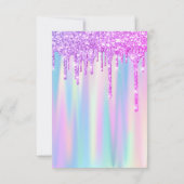 Invitation Douce 16e Parties scintillant  Bleu rose Mariage n (Dos)