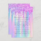 Invitation Douce 16e Parties scintillant  Bleu rose Mariage n (Devant / Derrière)