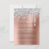 Invitation Douce 16e Parties scintillant  Mariage argent nupt (Devant)