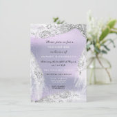 Invitation Douce 16e robe de diamant nuptiale gris argent vio (Debout devant)