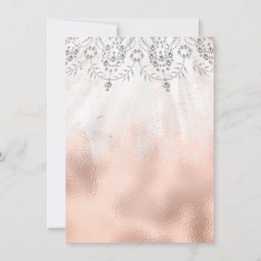 Invitation Douce 16e robe de diamant nuptiale gris Rose d'arg (Dos)