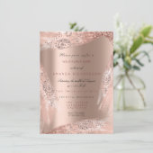 Invitation Douce 16e robe de mariée Rose Gold Diamond Spark (Debout devant)