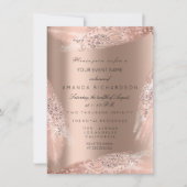 Invitation Douce 16e robe de mariée Rose Mariage or (Devant)