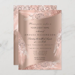 Invitation Douce 16e robe de mariée Rose Mariage or