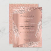 Invitation Douce 16e robe de mariée Rose Peach Parties scinti (Devant / Derrière)