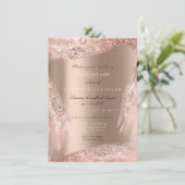 Invitation Douce 16e robe nuptiale Rose or brillant (Debout devant)