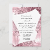 Invitation Douce 16e robe rose nuptiale Rose Quineanera Blanc (Devant)
