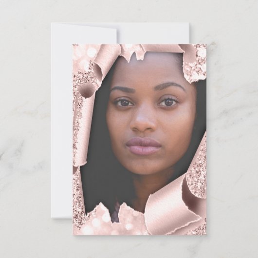 Invitation Douce 16e Rose de la mariée 16e Mariage Photo (Dos)