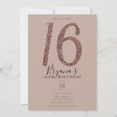 Invitation Douce 16ème 16 Parties scintillant Rose rose rose  (Devant)