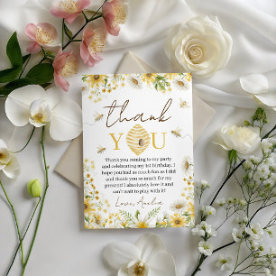 Invitation Douce abeille à miel Fleurs de fête remerciements