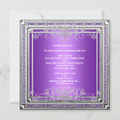 Invitation Douce Anniversaire 16 Ans Fille Adolescente Violet (Dos)