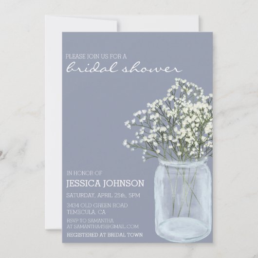 Invitation Douce aquarelle Baby's Breath Fête de mariage (Devant)