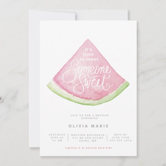 Invitation Douce aquarelle douce conception de douche (Devant)