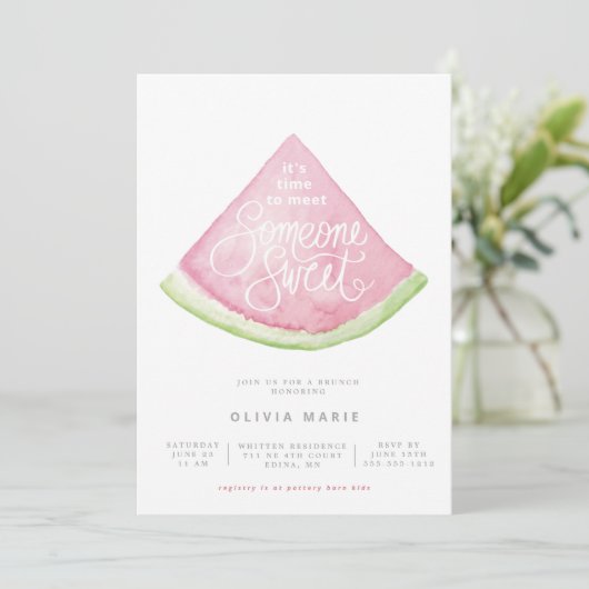 Invitation Douce aquarelle douce conception de douche (Debout devant)