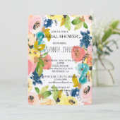 Invitation Douce aquarelle Floral Garden douche nuptiale (Debout devant)