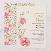 Invitation Douce aquarelle florale pour une Baby Shower de ma (Devant / Derrière)