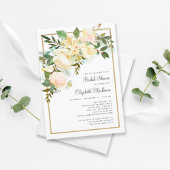 Invitation Douce aquarelle florale rustique pour une douche d