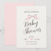 Invitation Douce arche de bébé rose (Devant / Derrière)