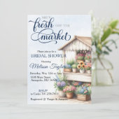 Invitation Douce arrivée sur le marché douche de mariée (Debout devant)