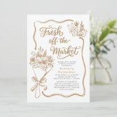 Invitation Douce arrivée sur le marché Mariage Brown Fantaisi (Debout devant)