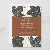 Invitation Douce Automne Feuilles de Chêne Mariage (Devant)