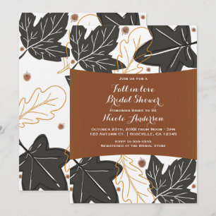 Invitation Douce Automne Feuilles de Chêne Mariage