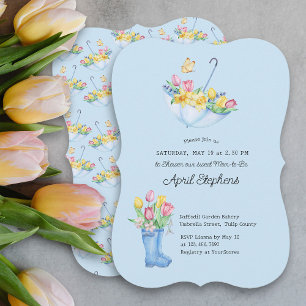 Invitation Douce averse de fleurs printanières pour future ma