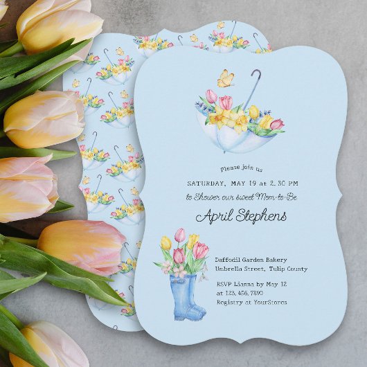 Invitation Douce averse de fleurs printanières pour future ma