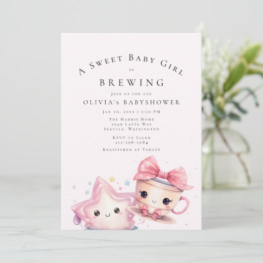 Invitation Douce Baby est en train de brasser (Debout devant)