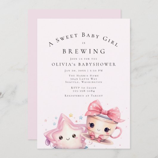 Invitation Douce Baby est en train de brasser (Devant / Derrière)