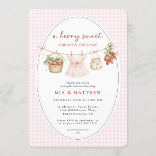 Invitation Douce Baby Fête de Naissance Tout-en-un à la Frais