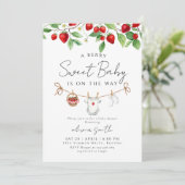 Invitation Douce Baby Shower à la Fraise  (Debout devant)