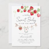 Invitation Douce Baby Shower à la Fraise  (Devant)