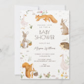 Invitation Douce baby shower animaux mignons (Devant)