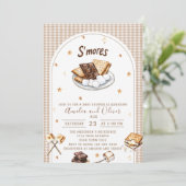Invitation Douce baby shower aquarelle S'more (Debout devant)