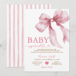 Invitation Douce Baby Shower Arc-en-ciel Bébé Fille Rose