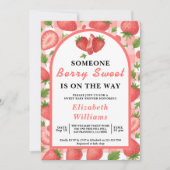 Invitation Douce Baby Shower aux Fraises (Devant)