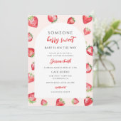 Invitation Douce Baby Shower aux Fraises (Debout devant)