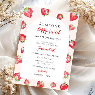 Invitation Douce Baby Shower aux Fraises