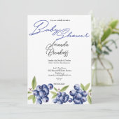 Invitation Douce Baby Shower aux Myrtilles (Debout devant)