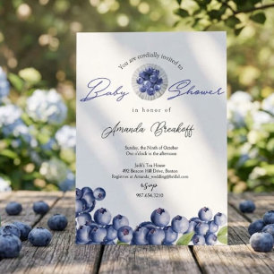 Invitation Douce Baby Shower aux Myrtilles