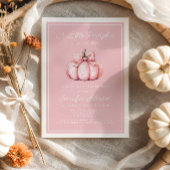Invitation Douce Baby Shower Citrouille Rose